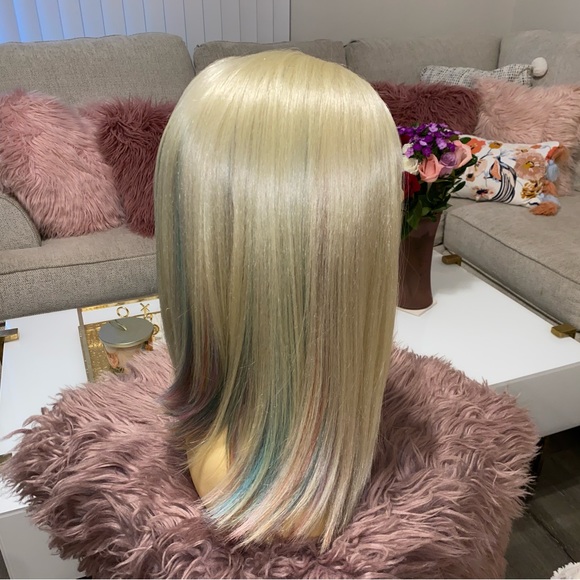 blonde multicolor lob (long bob) wig - Picture 8 of 13